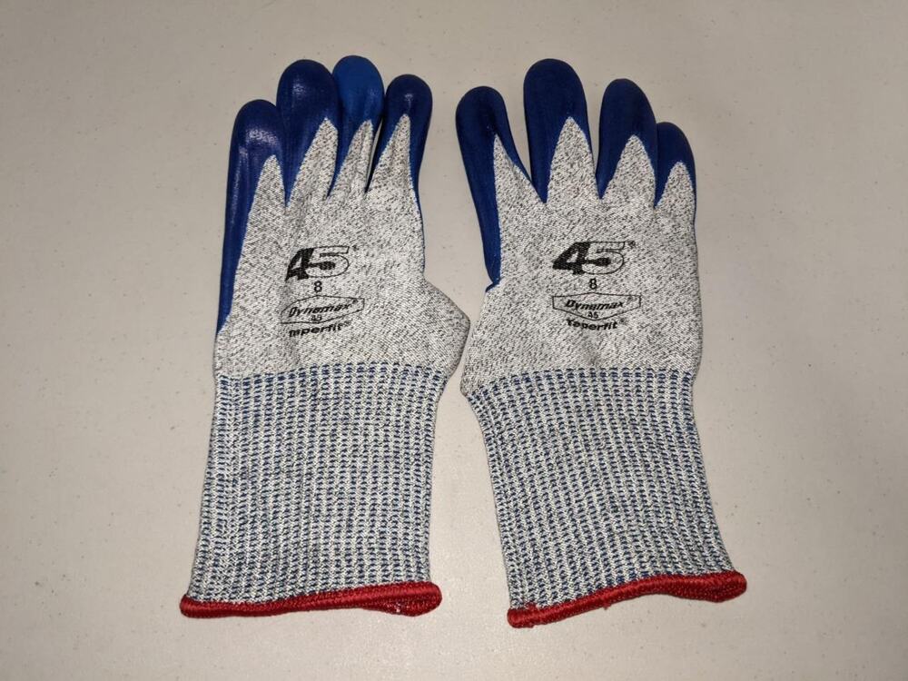 10 Pairs Dynamax 45 Gloves Sz 8 Taperfit 4505 Non Marring Palm Coating -1021T17
